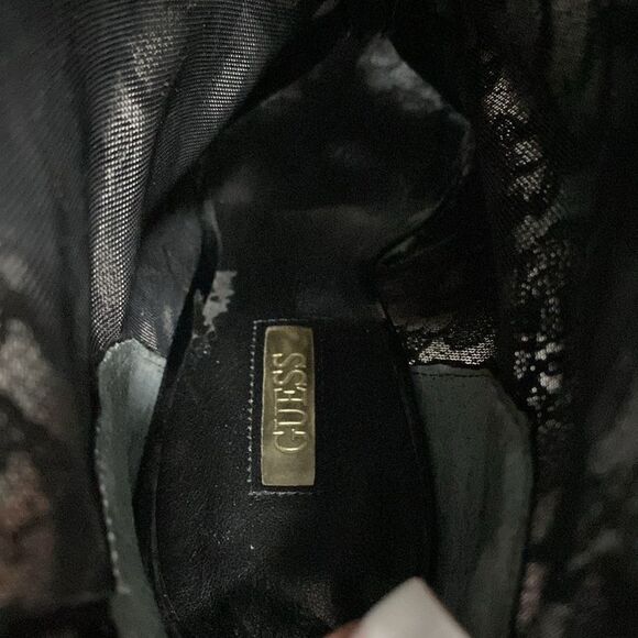 Guess Black Lace Mesh Gorgeous Ankle Boots/Booties Peep Toe Size 7.5 - Picture 10 of 16